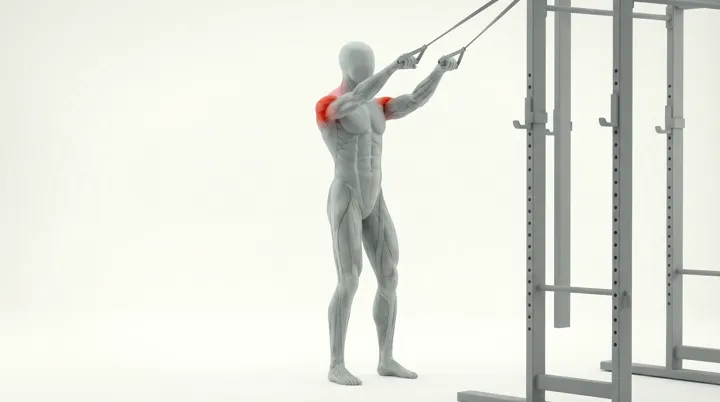 Band High Face Pull: the movement, targeting the Side delts, using Band.
