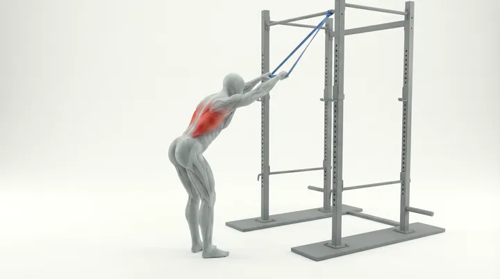 Band Pullover: the movement, targeting the Lats, using Band.