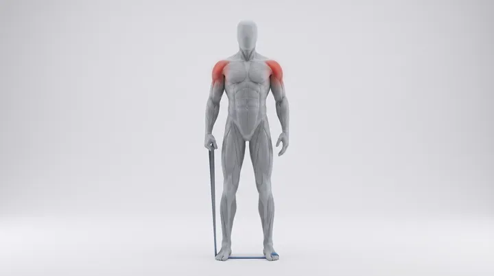 Band Single Arm Lateral Raise: the movement, targeting the Side delts, using Band.
