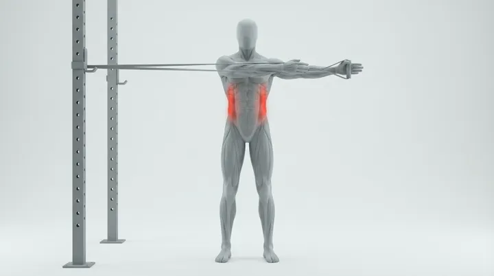 Band Wood Chopper: the movement, targeting the Obliques, using Band.