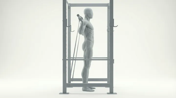 Barbell Banded Back Squat: the movement, targeting the Quads, using Barbell.
