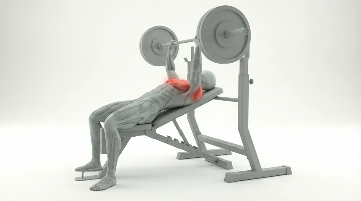 Barbell Incline Bench Press: the movement, targeting the Upper chest, using Barbell.