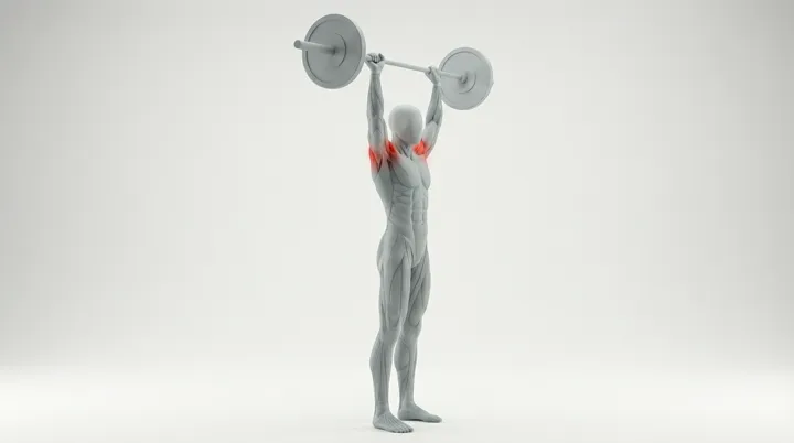 Barbell Overhead Press: the movement, targeting the Front delts, using Barbell.
