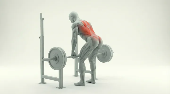 Barbell Rack Pull: the movement, targeting the Upper back, using Barbell.