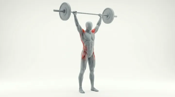 Barbell Snatch: the movement, targeting the Abs, using Barbell.