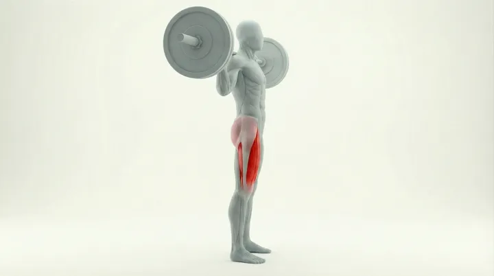 Barbell Squat: the movement, targeting the Quads, using Barbell.