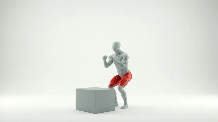 Box Jump: Ausführung der Übung, Gesäß als Zielmuskel, Eigengewicht.