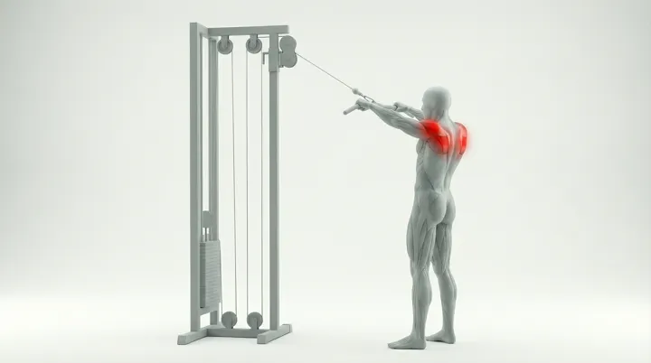 Cable Bar Face Pull: the movement, targeting the Side delts, using Cable.