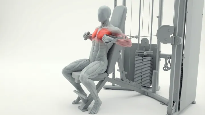 Cable Bench Press: the movement, targeting the Mid chest, using Cable.