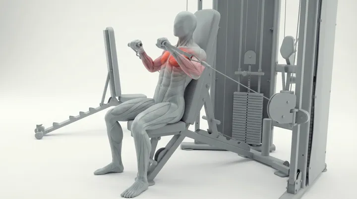 Cable Incline Bench Press: the movement, targeting the Upper chest, using Cable.