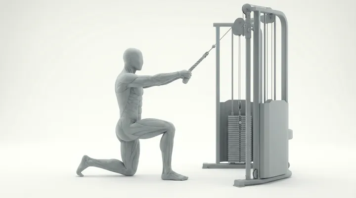 Cable Rope Kneeling Face Pull: the movement, targeting the Side delts, using Cable.