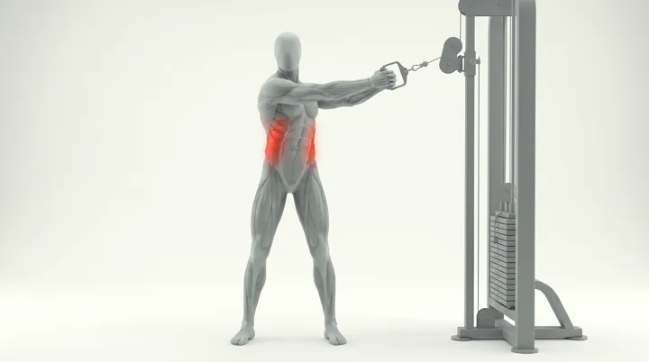 Cable Wood Chopper: the movement, targeting the Obliques, using Cable.
