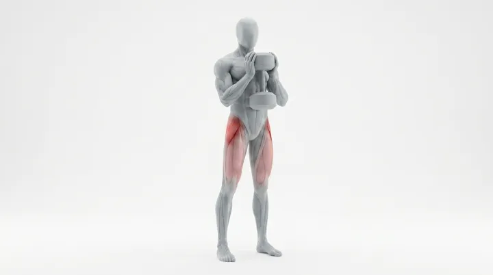 Dumbbell Goblet Alternating Curtsy Lunge: the movement, targeting the Glutes, using Dumbbell.