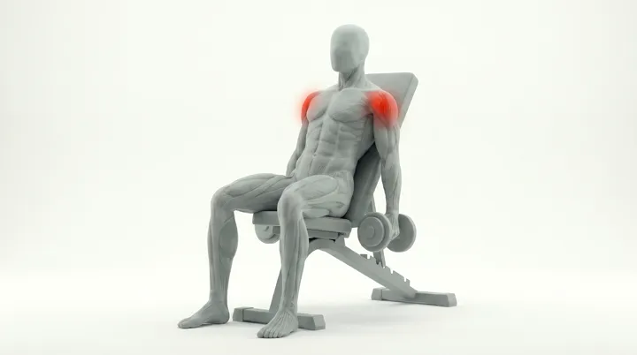 Dumbbell Incline Front Raise: the movement, targeting the Front delts, using Dumbbell.