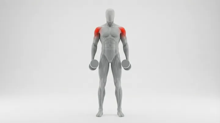 Dumbbell Lateral Raise: the movement, targeting the Side delts, using Dumbbell.
