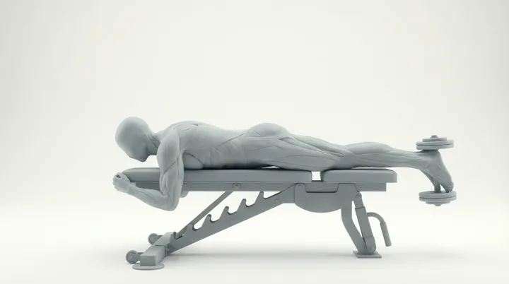 Dumbbell Leg Curl: the movement, targeting the Hamstrings, using Dumbbell.