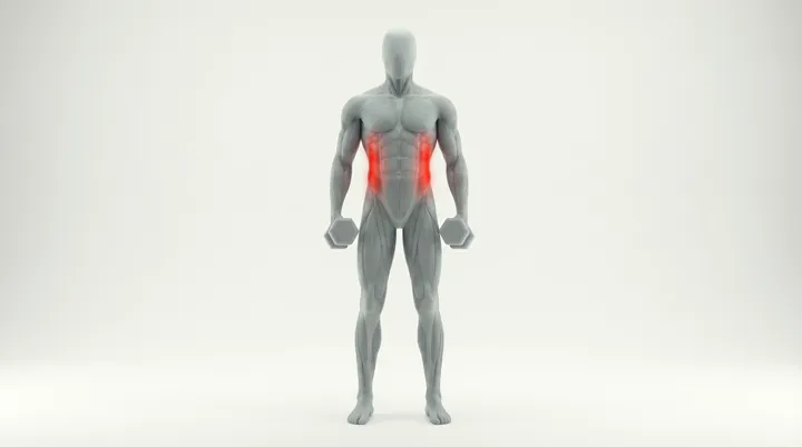 Dumbbell Side Bend: the movement, targeting the Obliques, using Dumbbell.