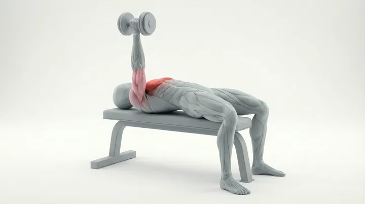 Dumbbell Single Arm Chest Press: the movement, targeting the Mid chest, using Dumbbell.