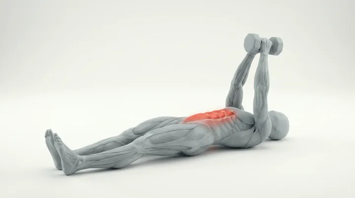 Dumbbell Situp: the movement, targeting the Abs, using Dumbbell.