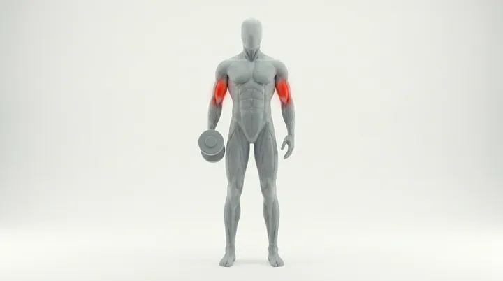 Dumbbell Standing Single Arm Hammer Curl: the movement, targeting the Biceps, using Dumbbell.