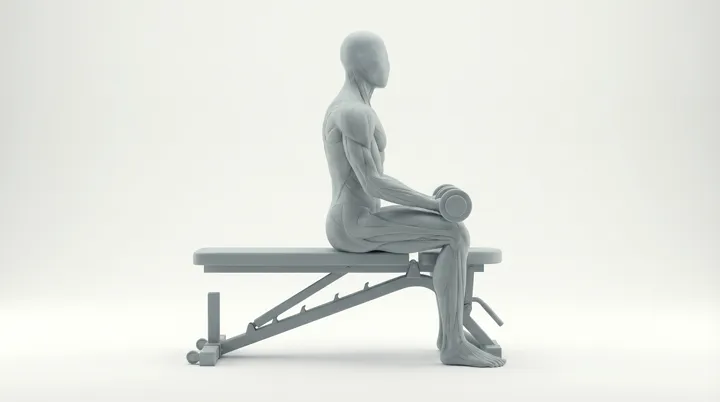 Dumbbell Wrist Curl: the movement, targeting the Forearms, using Dumbbell.