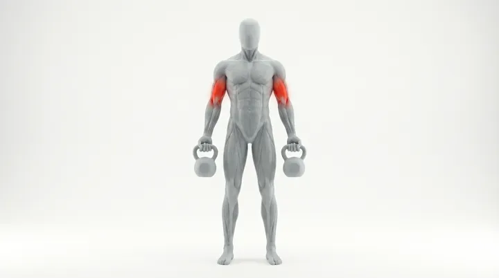 Kettlebell Curl: the movement, targeting the Biceps, using Kettlebell.