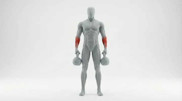 Kettlebell Farmers Carry: the movement, targeting the Forearms, using Kettlebell.