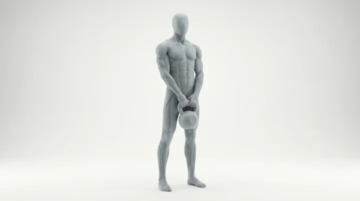 Rumänisches Kreuzheben (Kettlebell): Ausführung der Übung, Gesäß als Zielmuskel, Kettlebell.