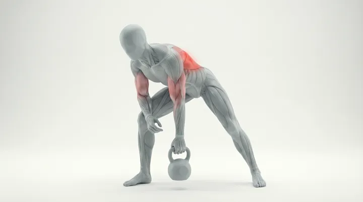 Kettlebell Single Arm Row: the movement, targeting the Lats, using Kettlebell.