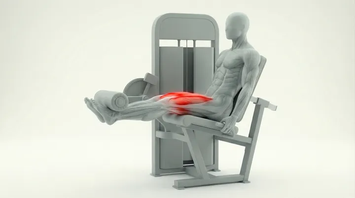 Machine Leg Extension: the movement, targeting the Quads, using Machine.