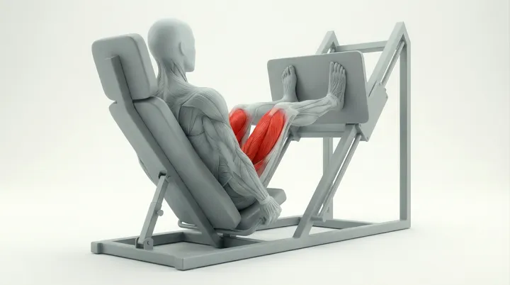 Machine Leg Press: the movement, targeting the Glutes, using Machine.